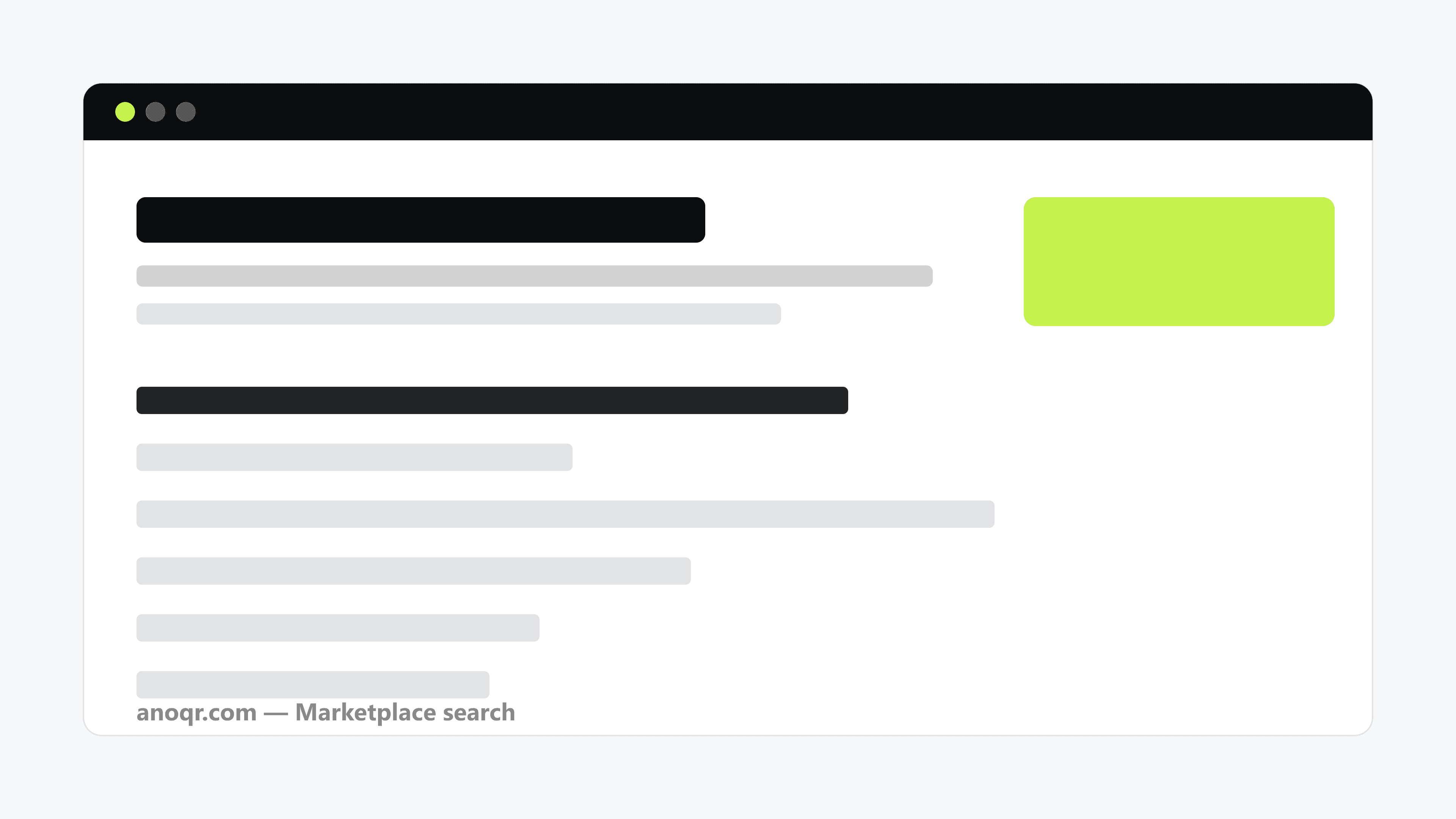 ANOQR Market search results filtered to vehicles in a single district