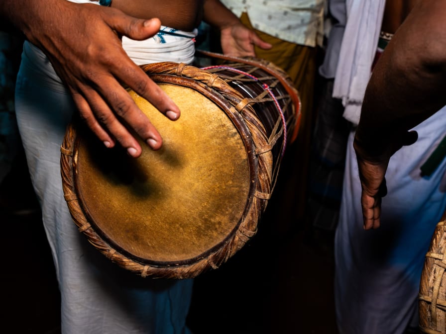 Chenda with sticks — traditional, well seasoned