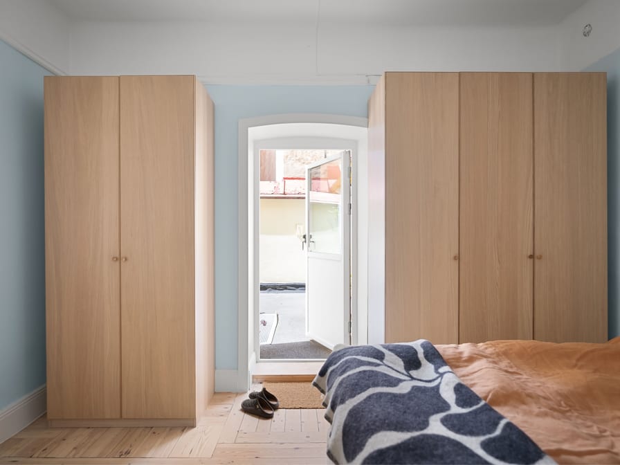 3-door wardrobe, marine ply with laminate — made to order piece